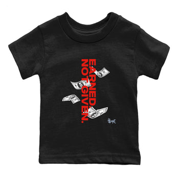 Sneaker match tees – Sneaker Tees To Match Air Jordan 6 Reverse Infrared Shoes – Earned Not Given Kids T-Shirt Black 2
