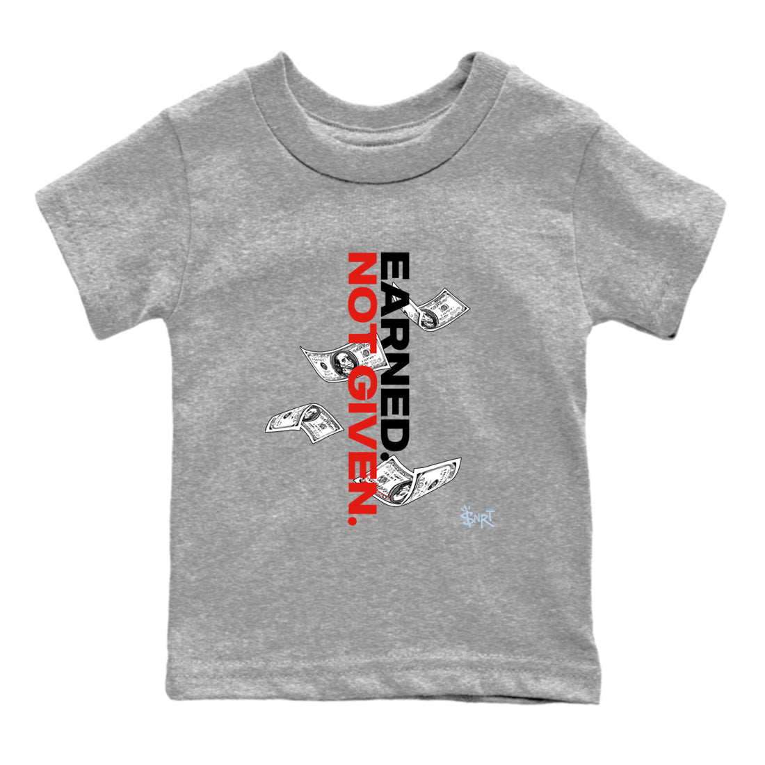 Sneaker match tees – Sneaker Tees To Match Air Jordan 6 Reverse Infrared Shoes – Earned Not Given Kids T-Shirt Heather Grey 2