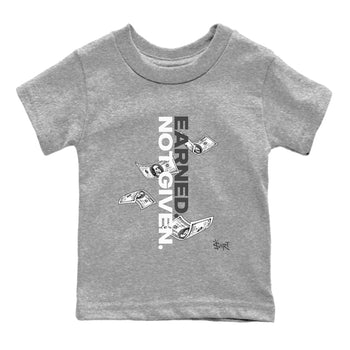 9s Cool Grey shirts to match jordans Earned Not Given sneaker match tees Air Jordan 9 Retro Cool Grey match shoes to clothes SNRT Sneaker Tees Youth Baby Heather Grey 2 tee