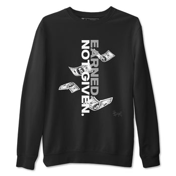 9s Cool Grey shirts to match jordans Earned Not Given sneaker match tees Air Jordan 9 Retro Cool Grey match shoes to clothes SNRT Sneaker Tees unisex cotton Black 2 shirts