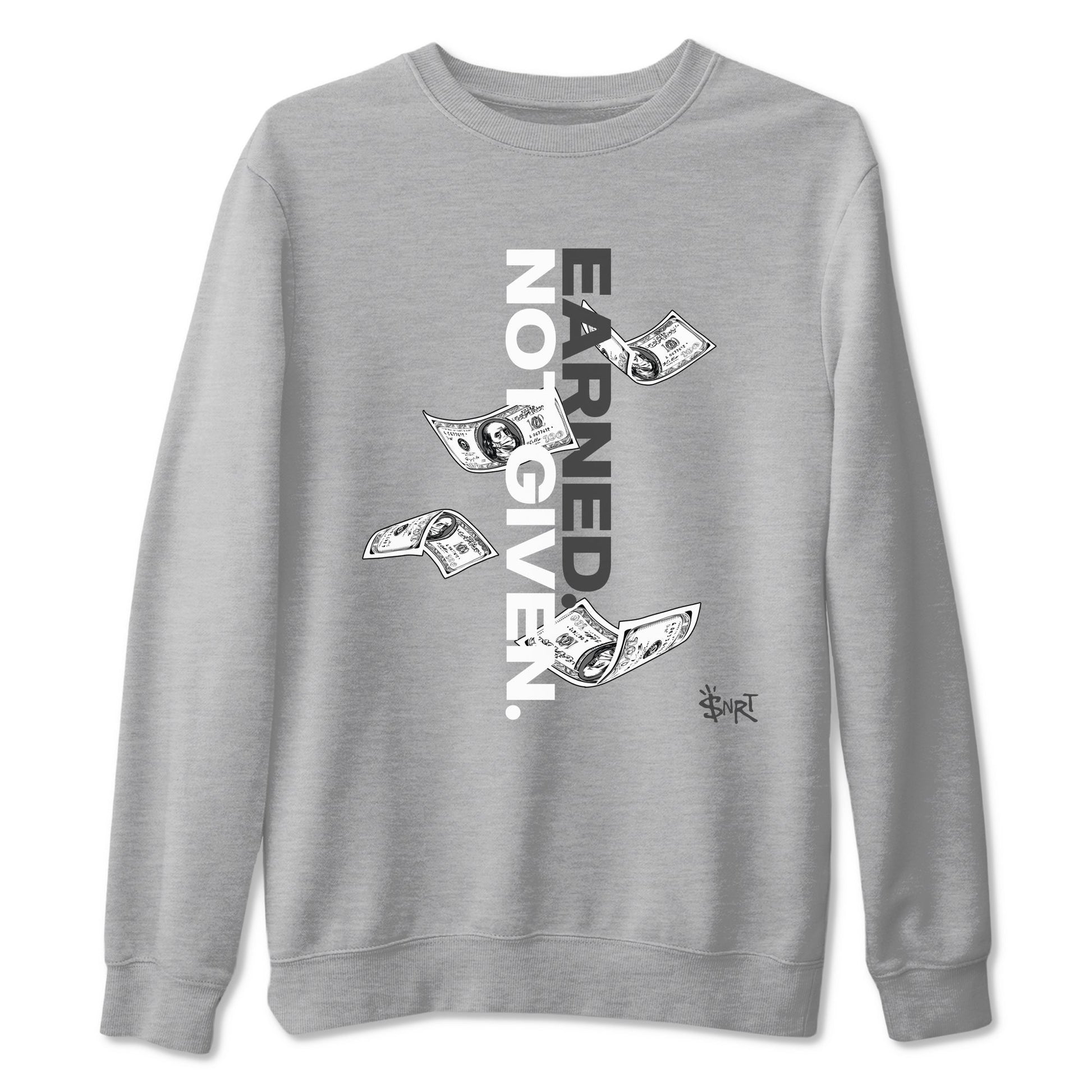 9s Cool Grey shirts to match jordans Earned Not Given sneaker match tees Air Jordan 9 Retro Cool Grey match shoes to clothes SNRT Sneaker Tees unisex cotton Heather Grey 2 shirts
