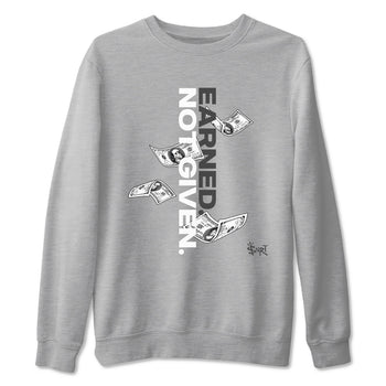 9s Cool Grey shirts to match jordans Earned Not Given sneaker match tees Air Jordan 9 Retro Cool Grey match shoes to clothes SNRT Sneaker Tees unisex cotton Heather Grey 2 shirts