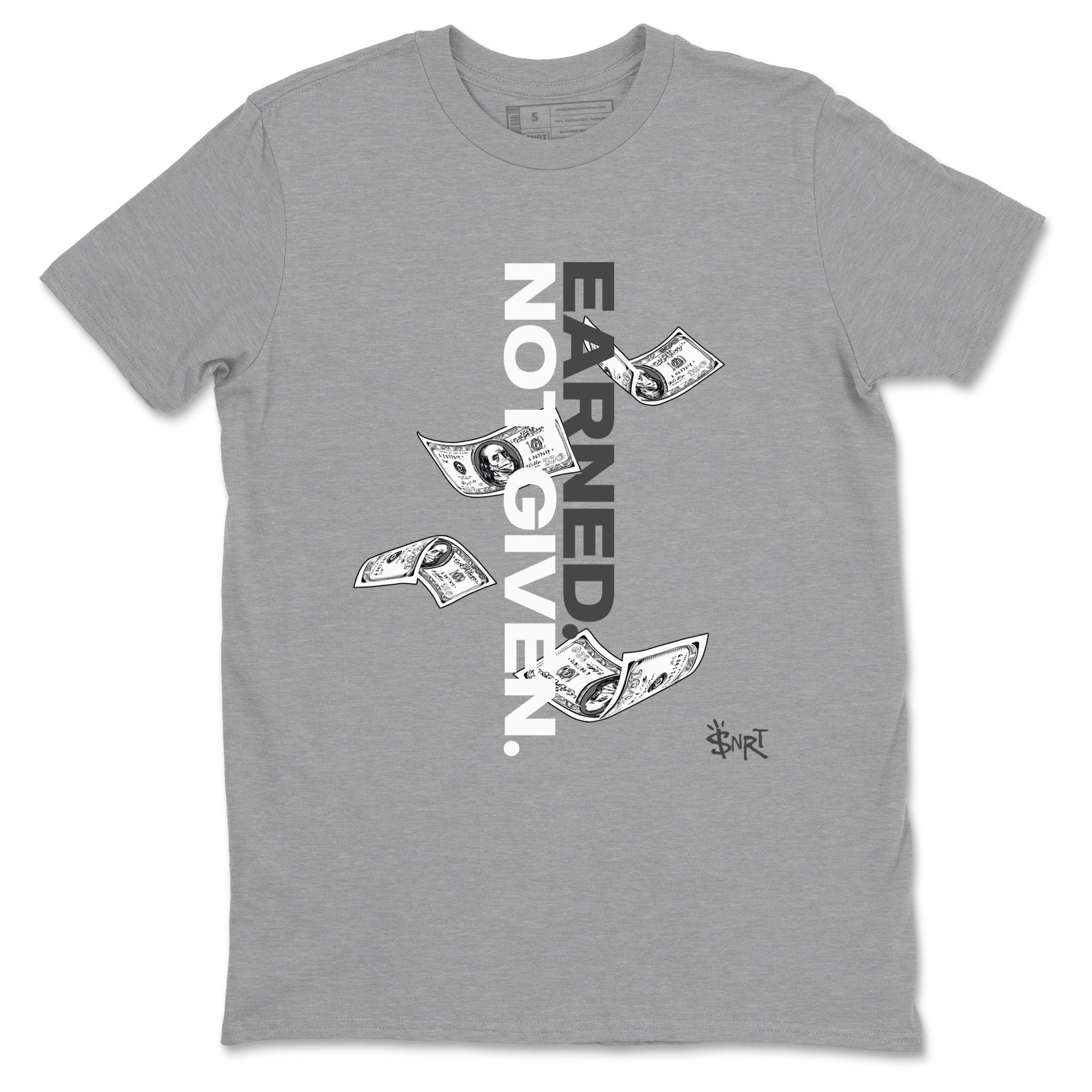 9s Cool Grey shirts to match jordans Earned Not Given sneaker match tees Air Jordan 9 Retro Cool Grey match shoes to clothes SNRT Sneaker Tees unisex cotton Heather Grey 2 shirts