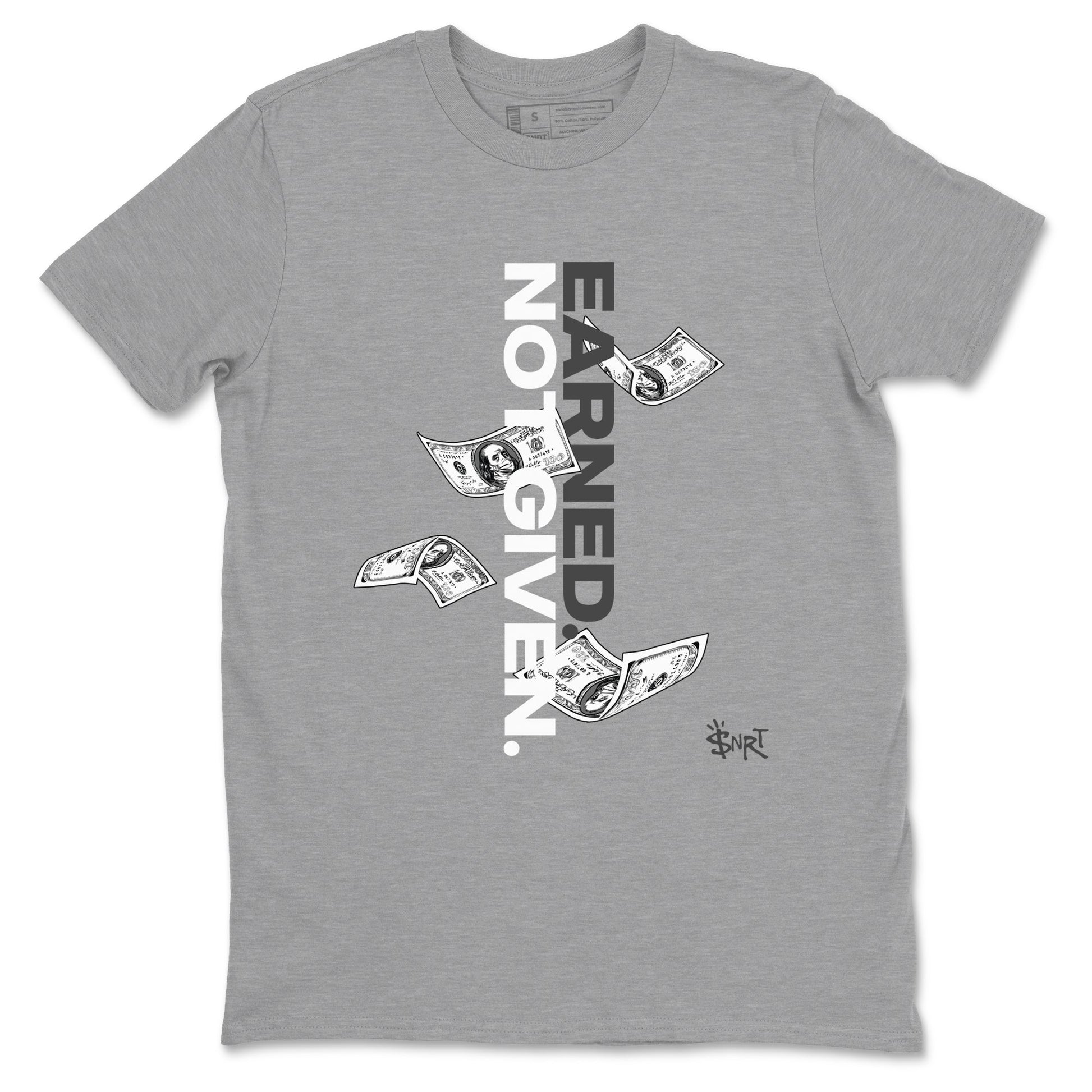 9s Cool Grey shirts to match jordans Earned Not Given sneaker match tees Air Jordan 9 Retro Cool Grey match shoes to clothes SNRT Sneaker Tees unisex cotton Heather Grey 2 shirts