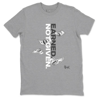 9s Cool Grey shirts to match jordans Earned Not Given sneaker match tees Air Jordan 9 Retro Cool Grey match shoes to clothes SNRT Sneaker Tees unisex cotton Heather Grey 2 shirts