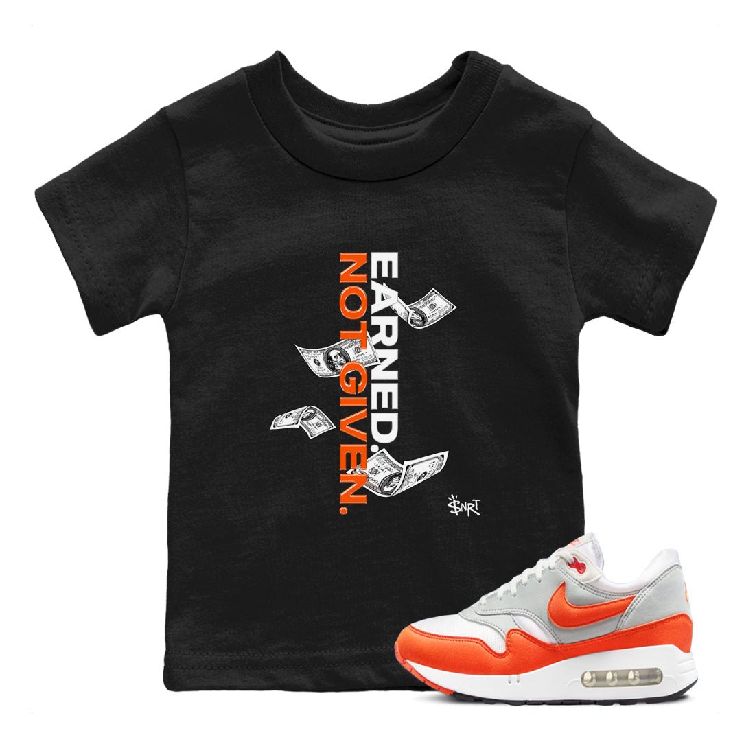 Air Max 1 OG '86 'Summit White and Cosmic Clay shirts to match jordans Earned Not Given sneaker match tees Air Max 1 Cosmic Clay match shoes to clothes SNRT Sneaker Tees Youth Baby Black 1 tee