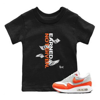 Air Max 1 OG '86 'Summit White and Cosmic Clay shirts to match jordans Earned Not Given sneaker match tees Air Max 1 Cosmic Clay match shoes to clothes SNRT Sneaker Tees Youth Baby Black 1 tee
