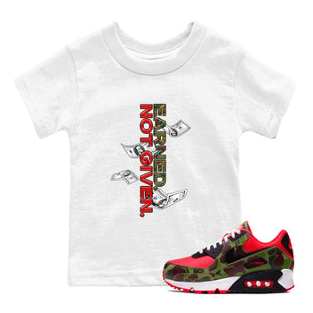 Air Max 90 Duck Camo shirts to match jordans Earned Not Given sneaker match tees Air Max 90 Reverse Duck Camo match shoes to clothes SNRT Sneaker Tees Youth Baby White 1 tee