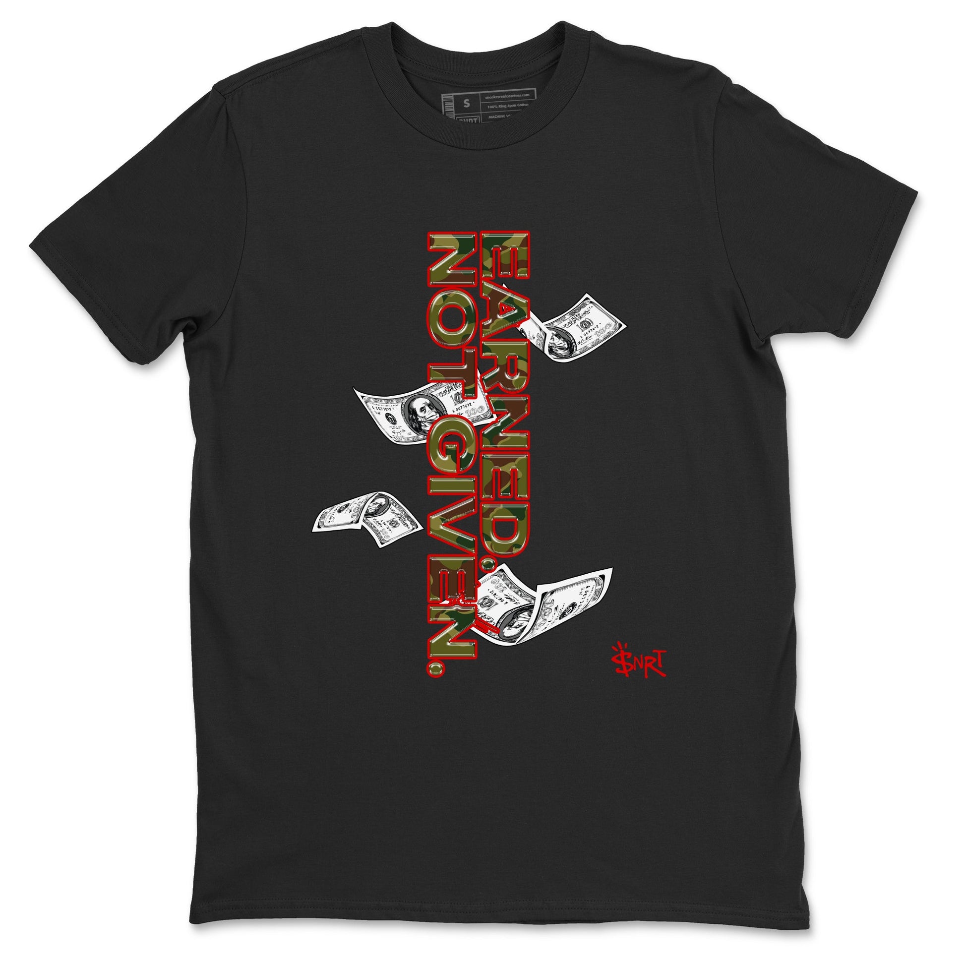 Air Max 90 Duck Camo shirts to match jordans Earned Not Given sneaker match tees Air Max 90 Reverse Duck Camo match shoes to clothes SNRT Sneaker Tees unisex cotton Black 2 shirts
