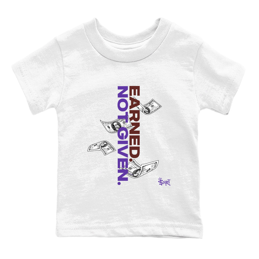 Sneaker match tees – Sneaker Threads To Match Dunk Low Persian Violet Shoes – Earned Not Given Kids T-Shirt White 2