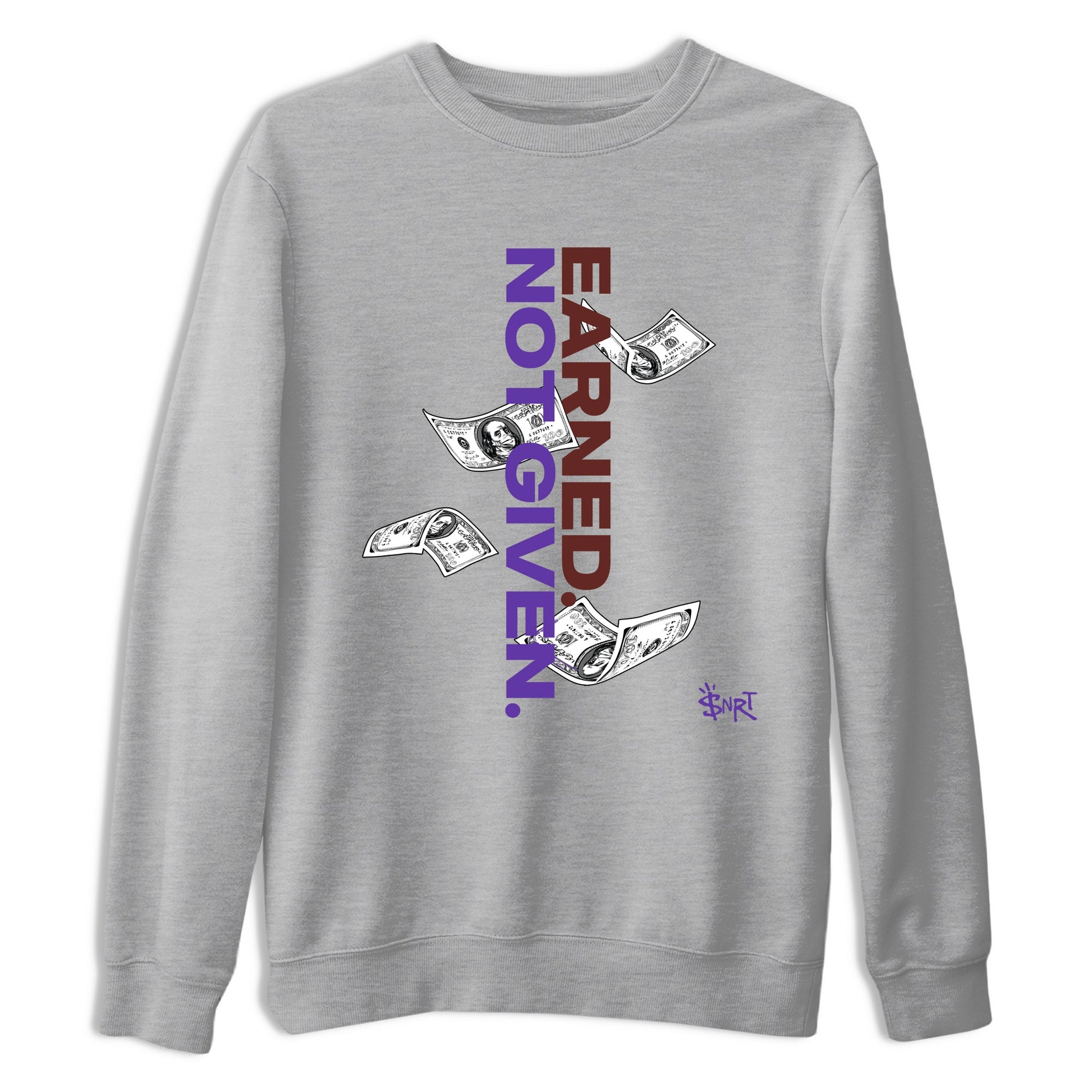 Sneaker match tees – Sneaker Threads To Match Dunk Low Persian Violet Shoes – Earned Not Given Tee Heather Grey 2