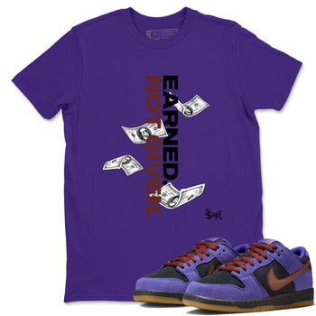 Sneaker match tees – Sneaker Threads To Match Dunk Low Persian Violet Shoes – Earned Not Given Tee Purple 1