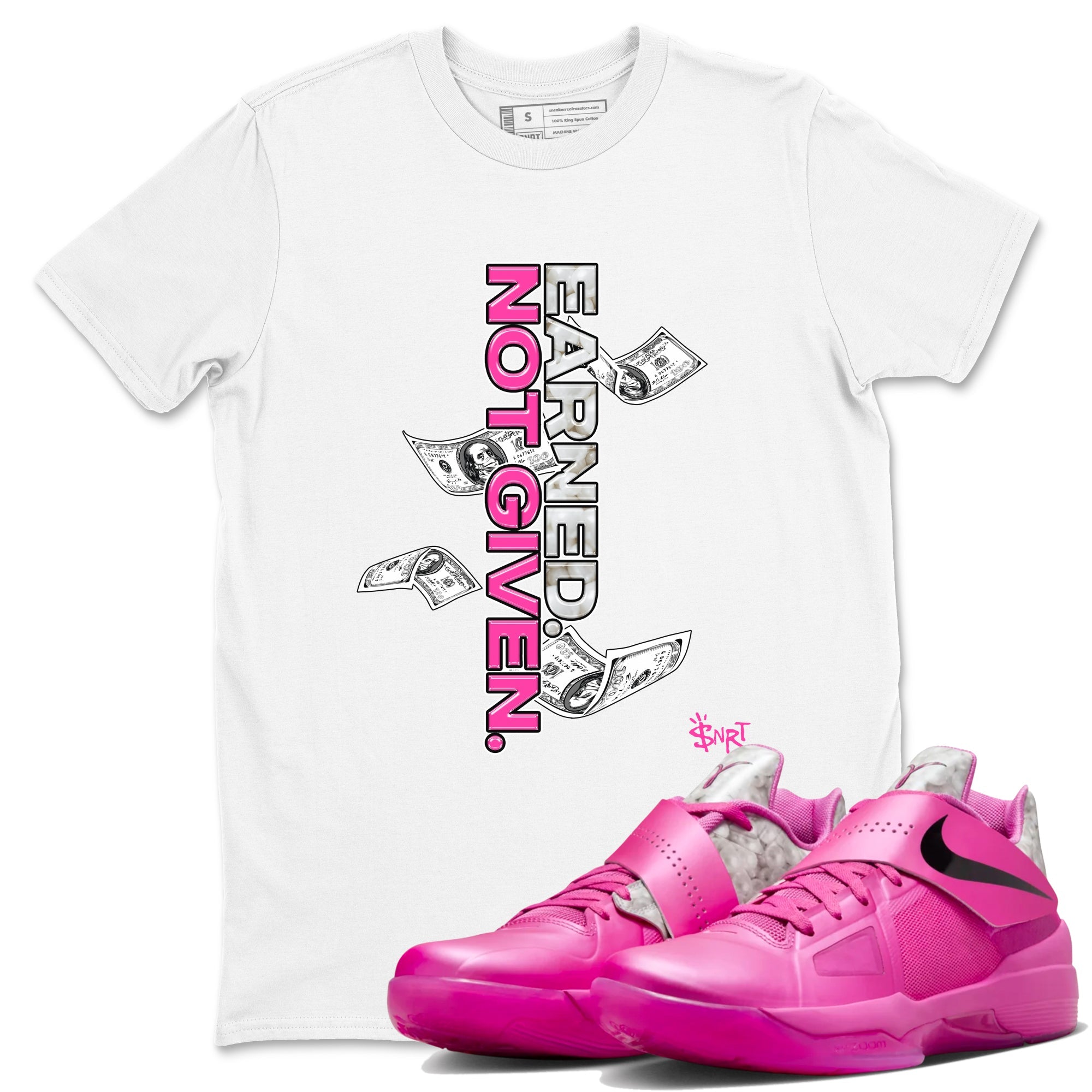 Nike KD 4 Retro Aunt Pearl shirts to match jordans Earned Not Given sneaker match tees Nike KD 4 Aunt Pearl match shoes to clothes SNRT Sneaker Tees unisex cotton White 1 shirts