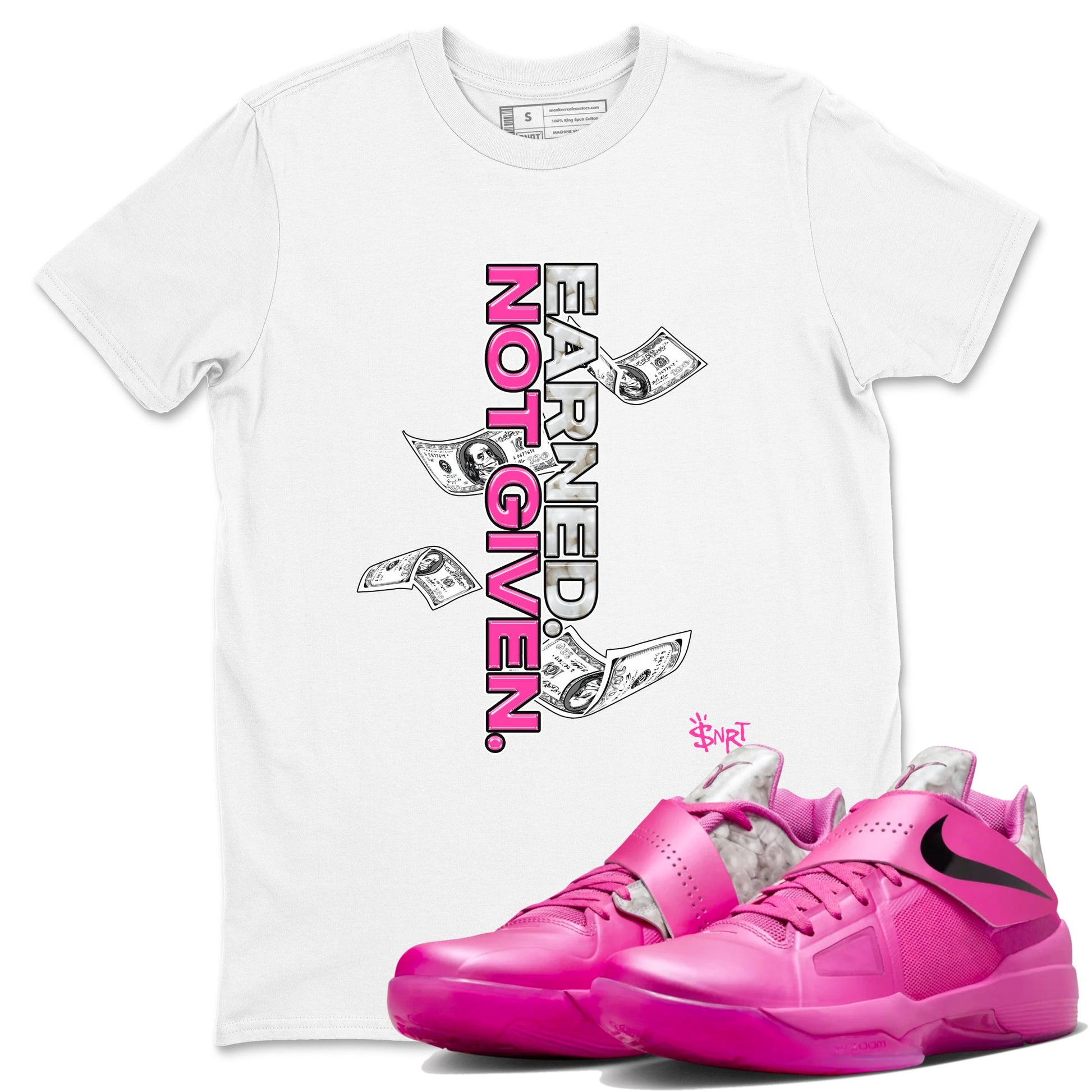 Nike KD 4 Retro Aunt Pearl shirts to match jordans Earned Not Given sneaker match tees Nike KD 4 Aunt Pearl match shoes to clothes SNRT Sneaker Tees unisex cotton White 1 shirts