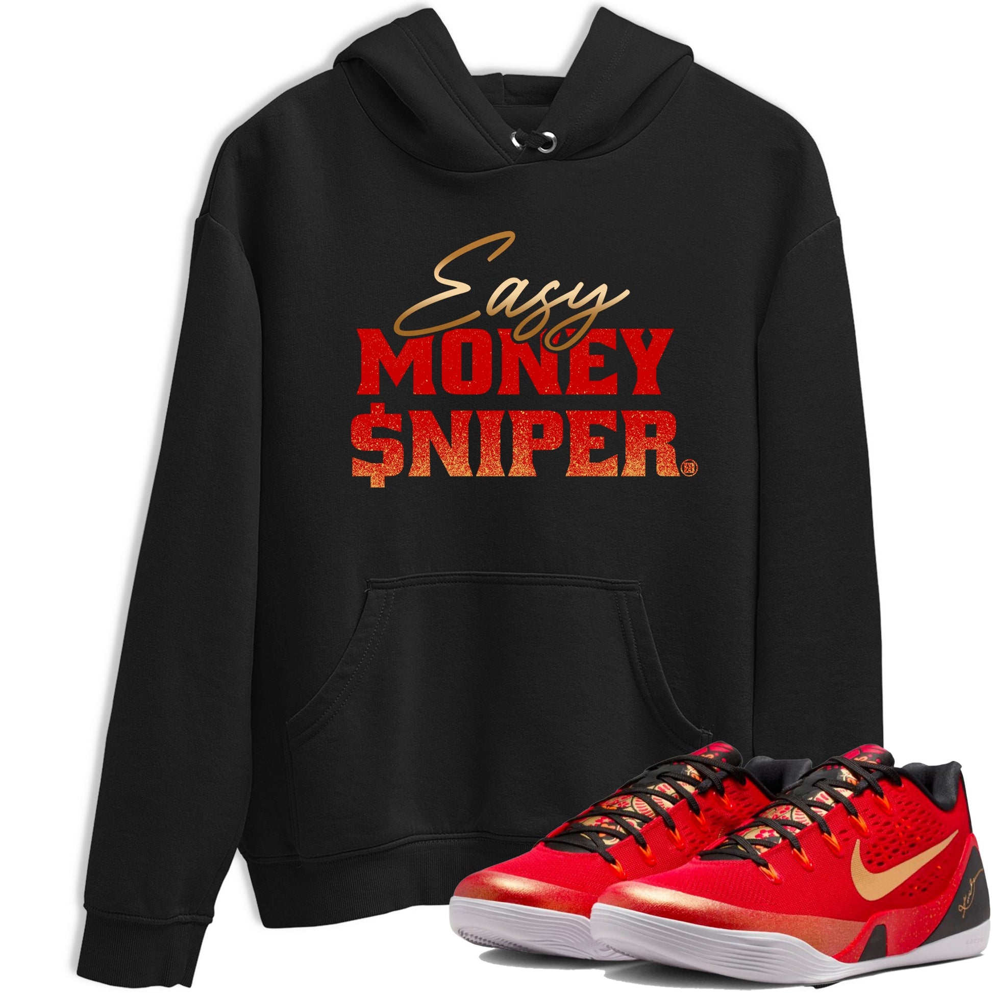 Best Christmas gifts for sneakerheads  – Sneaker Tees To Match Nike KB 9 China Sneakers – Easy Money Sniper Graphic Tee Black 1