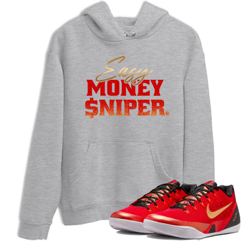 Best Christmas gifts for sneakerheads  – Sneaker Tees To Match Nike KB 9 China Sneakers – Easy Money Sniper Graphic Tee Heather Grey 1