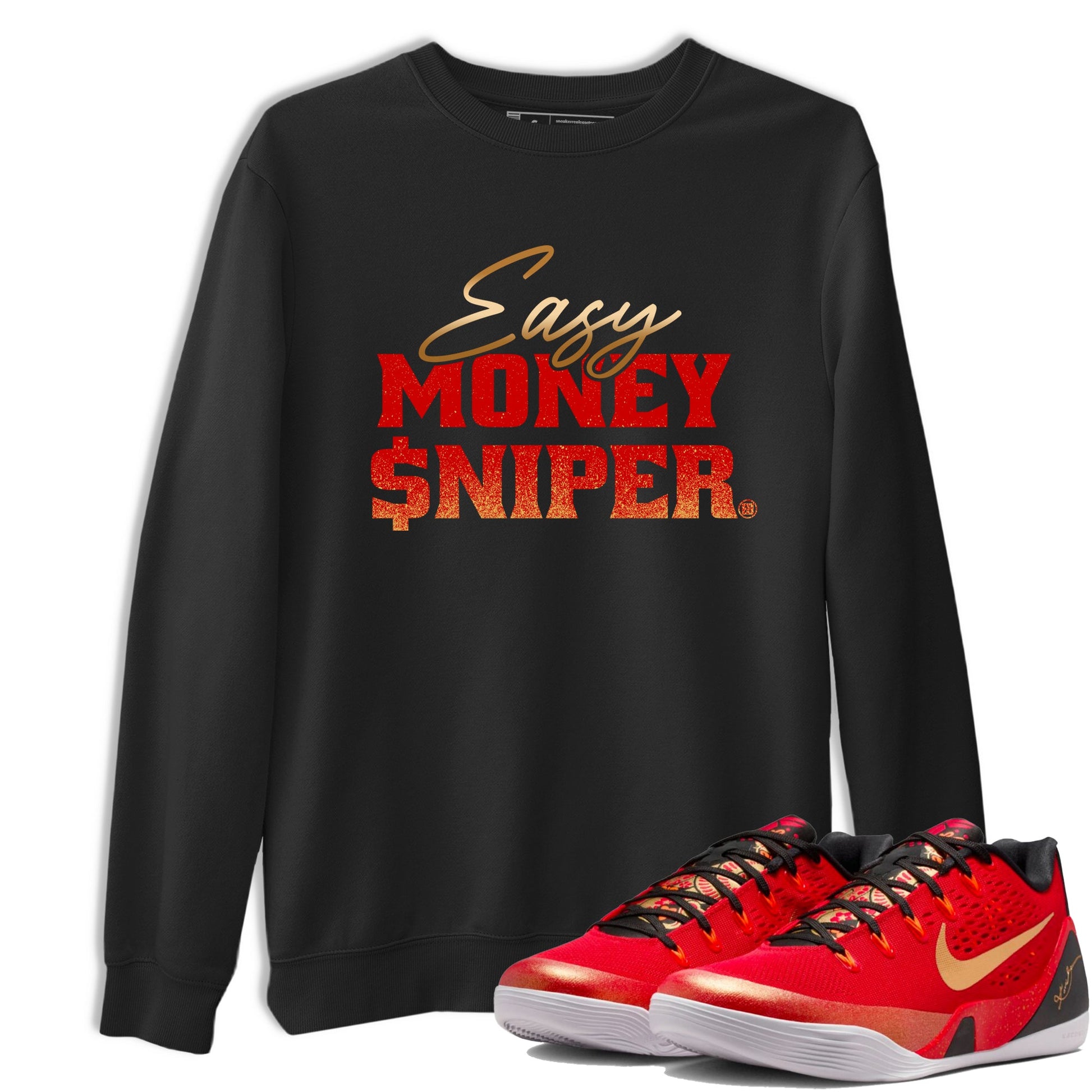 Best Christmas gifts for sneakerheads  – Sneaker Tees To Match Nike KB 9 China Sneakers – Easy Money Sniper Graphic Tee Black 1