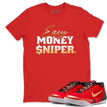Best Christmas gifts for sneakerheads  – Sneaker Tees To Match Nike KB 9 China Sneakers – Easy Money Sniper Graphic Tee Red 1