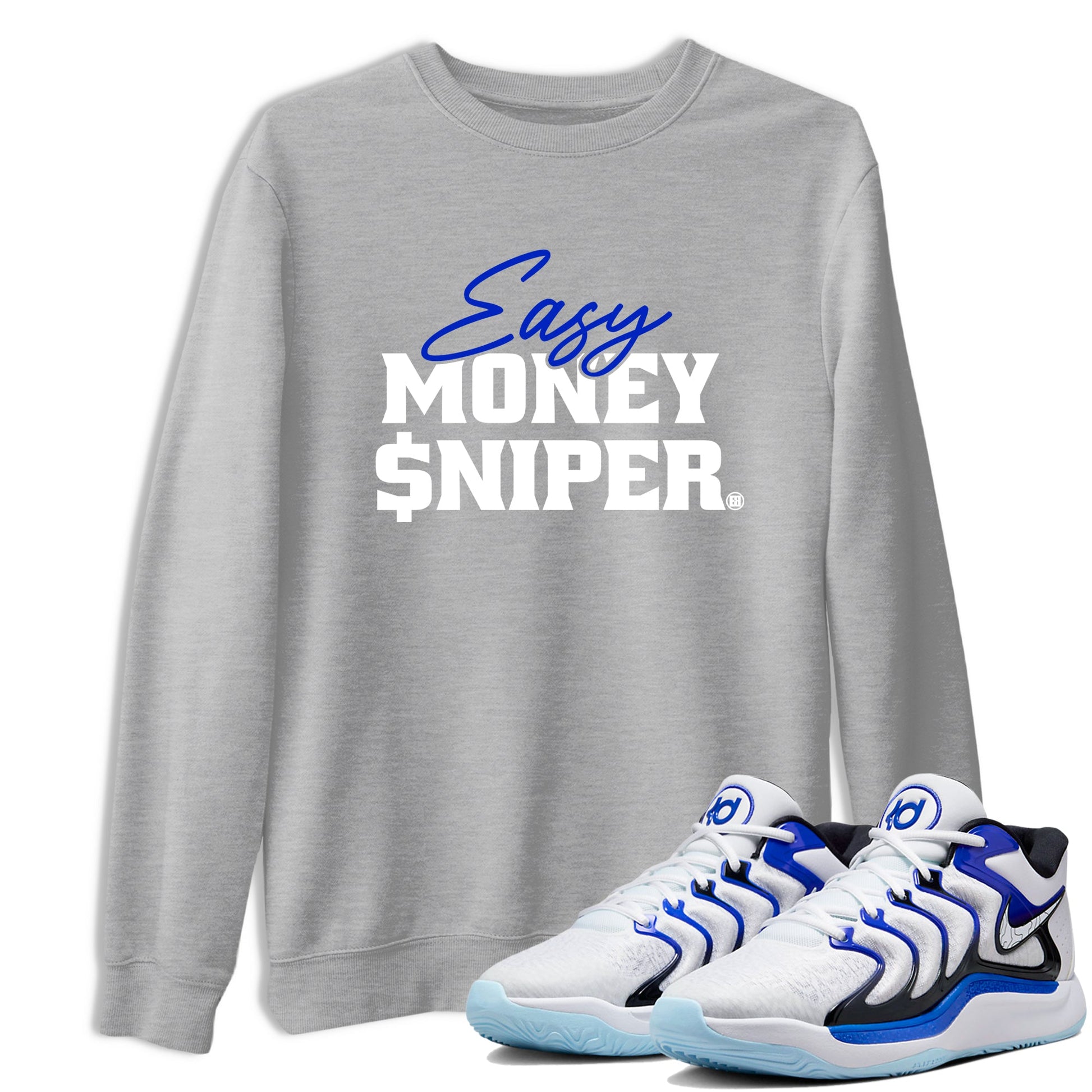 Sneaker Threads – Sneaker Tees To Match Nike KD 17 Penny – Easy Money Sniper Graphic Tee Heather Grey 1. Perfect for Jordan releases 2025 colorways. Perfect for Kevin Durant basketball sneaker releases and retro Penny-inspired 2025 colorways.
