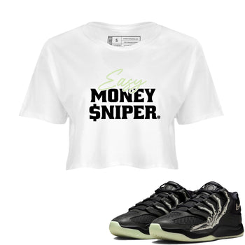 Sneaker Threads – Sneaker Tees To Match Nike KD 18 Halloween – Easy Money Sniper Crop Tee White 1. Perfect for Jordan releases 2025 colorways. Perfect for Kevin Durant sneaker releases and Halloween 2025 colorways.