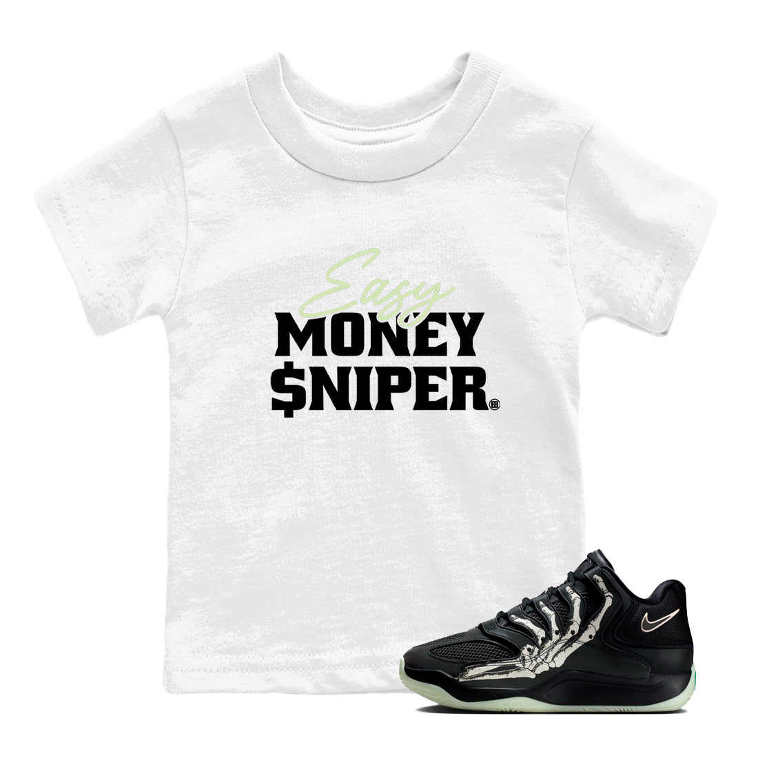 Sneaker Threads – Sneaker Tees To Match Nike KD 18 Halloween – Easy Money Sniper Youth Graphic Tee White 1. Perfect for Jordan releases 2025 colorways. Perfect for Kevin Durant sneaker releases and Halloween 2025 colorways.