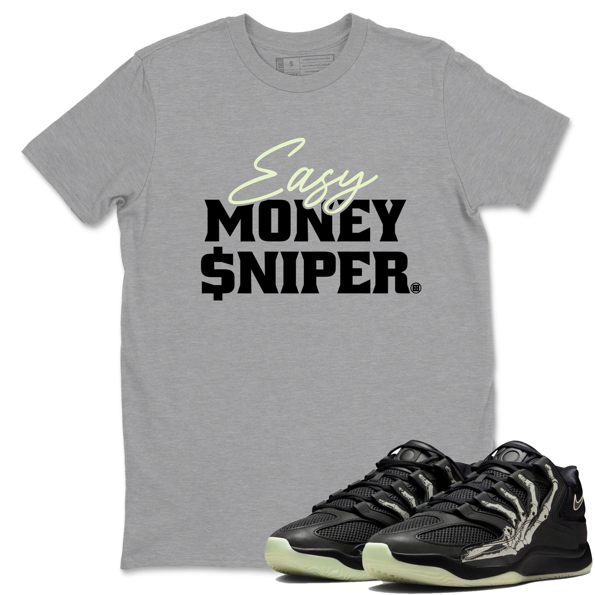 Sneaker Threads – Sneaker Tees To Match Nike KD 18 Halloween – Easy Money Sniper Graphic Tee Heather Grey 1. Perfect for Jordan releases 2025 colorways. Perfect for Kevin Durant sneaker releases and Halloween 2025 colorways.