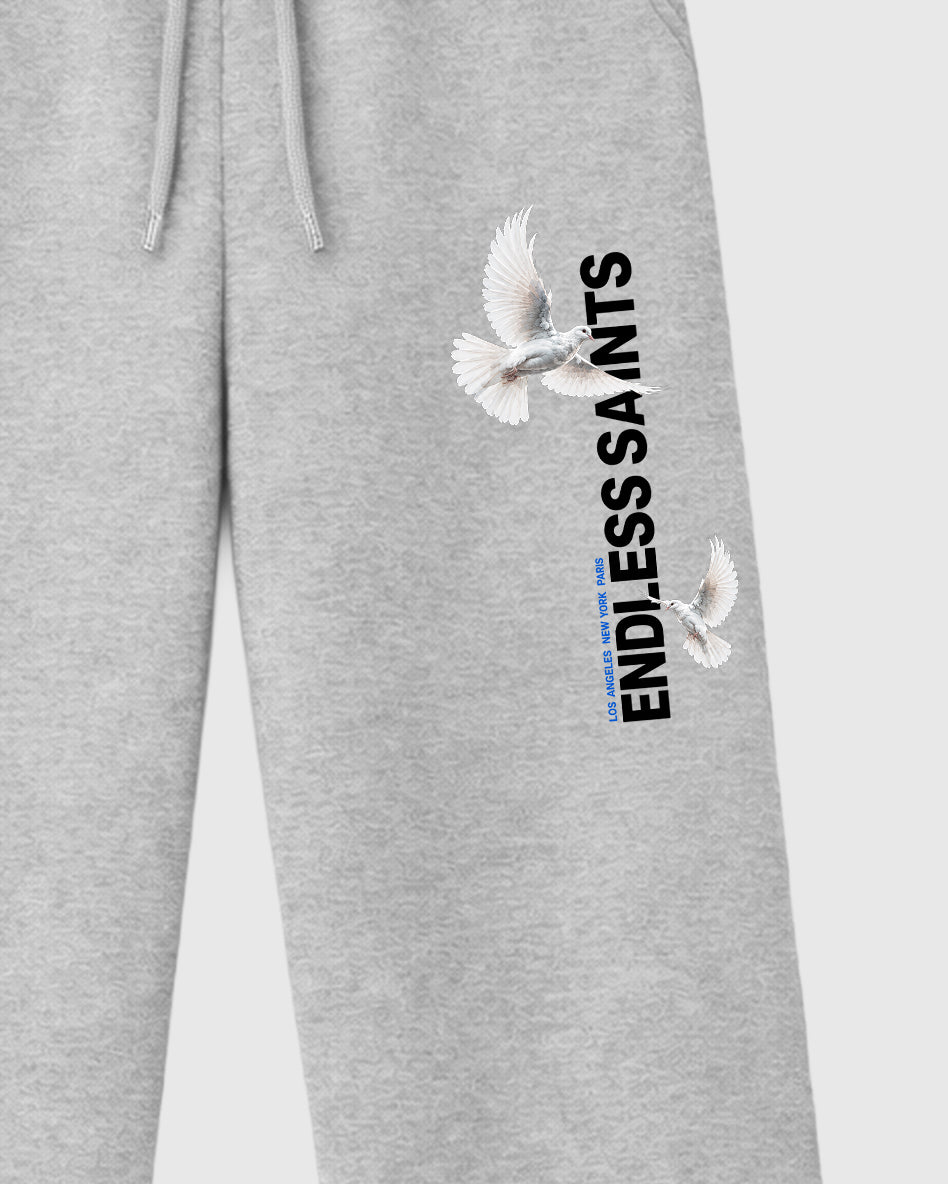 Endless Saitns graphic wide cut sweatpants designed to match the Air Jordan 11 Space Jam, featuring coordinated Heather Grey 2 options for a perfect streetwear vibe.