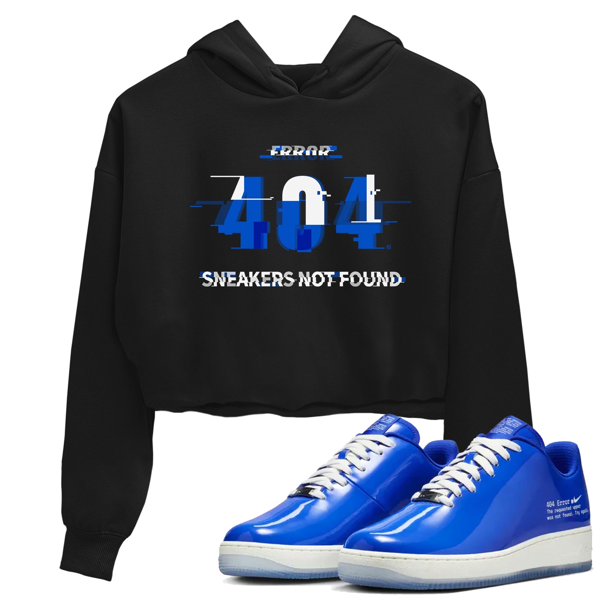 Air Force 1 404 Error shirt to match jordans Error sneaker tees AF1 404 Error SNRT Sneaker Release Tees Black 1 crop length shirt