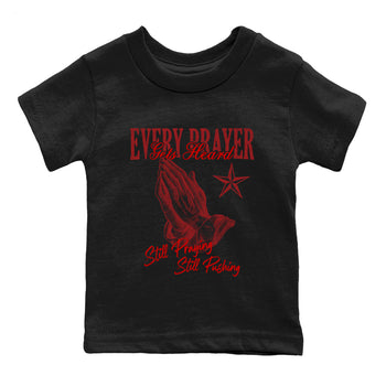 Sneaker match tees – Sneaker Tees To Match Air Foamposite Cough Drop Shoes – Every Prayer Gets Heard Kids T-Shirt Black 2