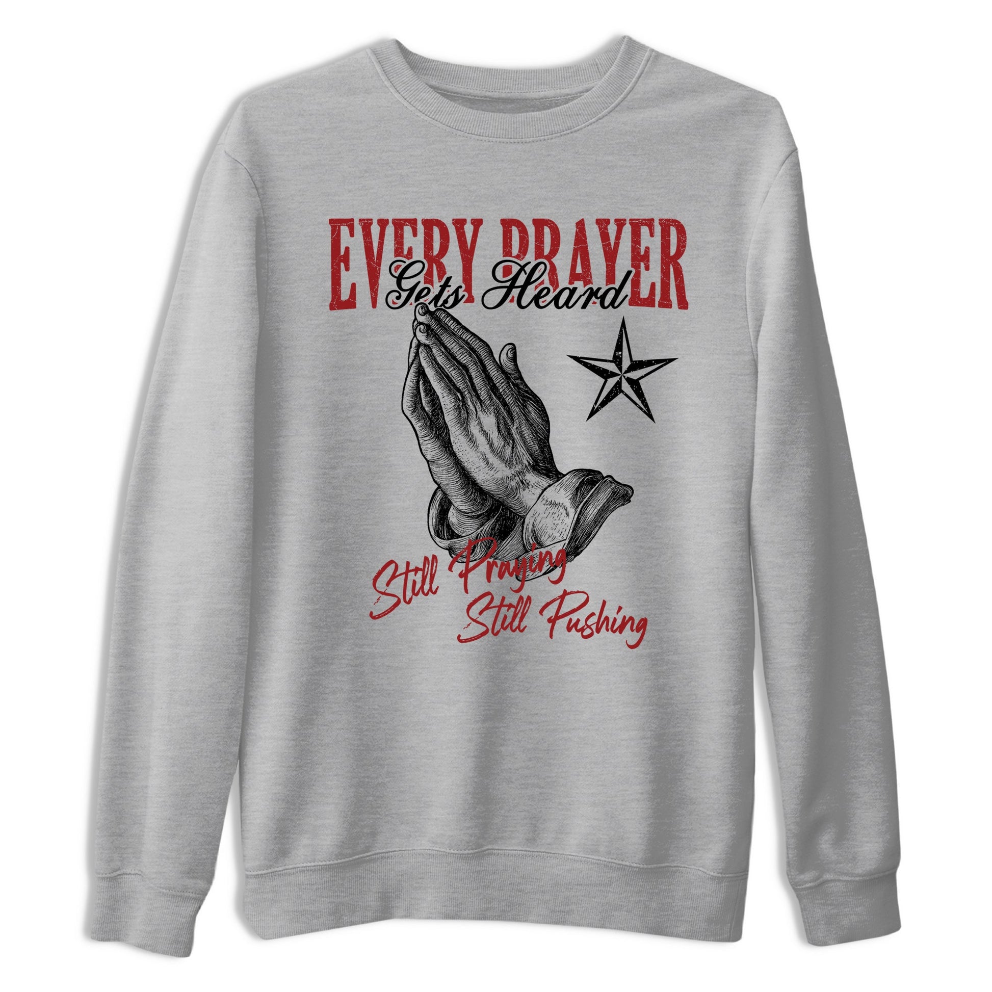 Sneaker match tees – Sneaker Tees To Match Air Foamposite Cough Drop Shoes – Every Prayer Gets Heard Tee Heather Grey 2