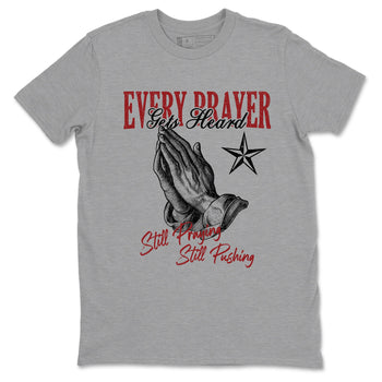 Sneaker match tees – Sneaker Tees To Match Air Foamposite Cough Drop Shoes – Every Prayer Gets Heard Tee Heather Grey 2