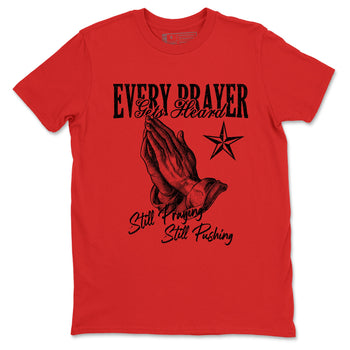 Sneaker match tees – Sneaker Tees To Match Air Foamposite Cough Drop Shoes – Every Prayer Gets Heard Tee Red 2