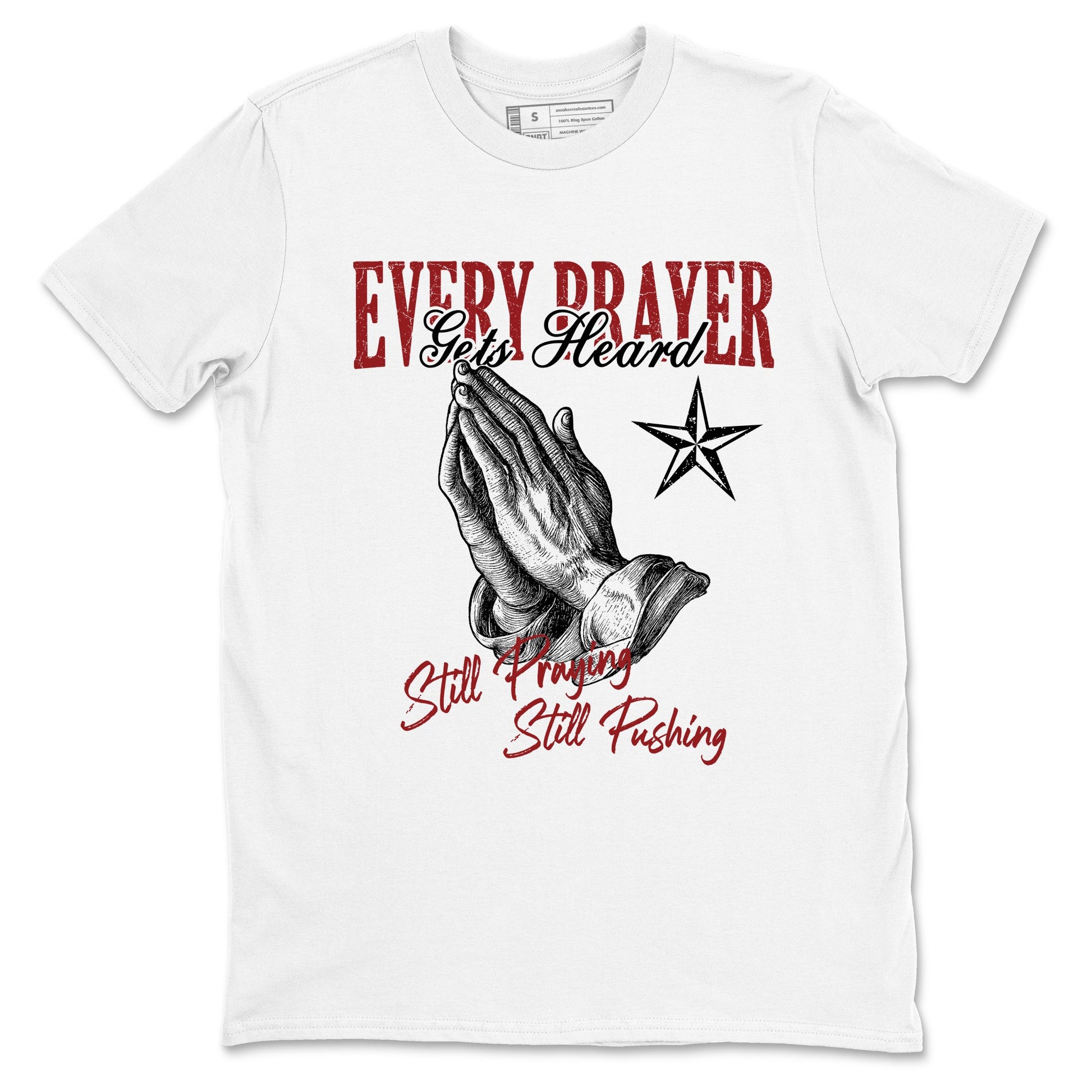 Sneaker match tees – Sneaker Tees To Match Air Foamposite Cough Drop Shoes – Every Prayer Gets Heard Tee White 2