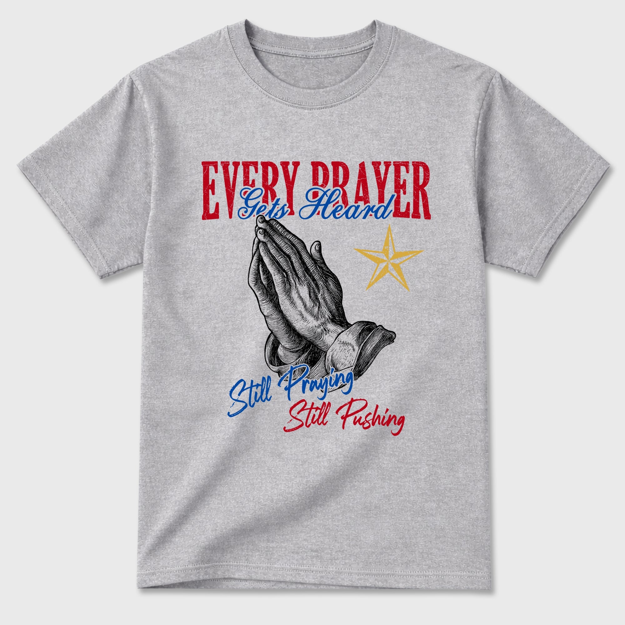 Sneaker match tees – Sneaker Tees To Match Air Jordan 1 Union x Fragment Shoes – Every Prayer Gets Heard Tee Heather Grey 2