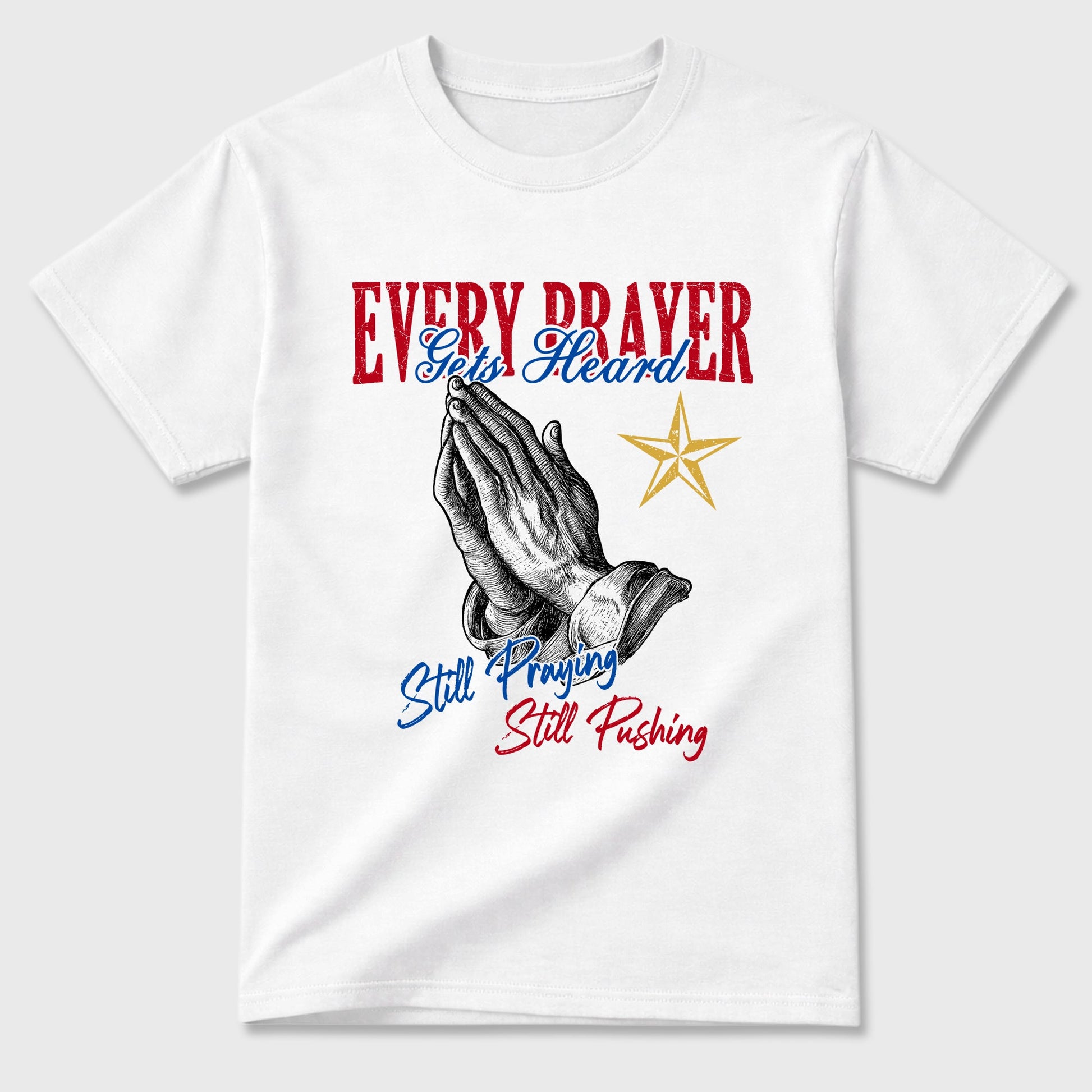 Sneaker match tees – Sneaker Tees To Match Air Jordan 1 Union x Fragment Shoes – Every Prayer Gets Heard Tee White 2