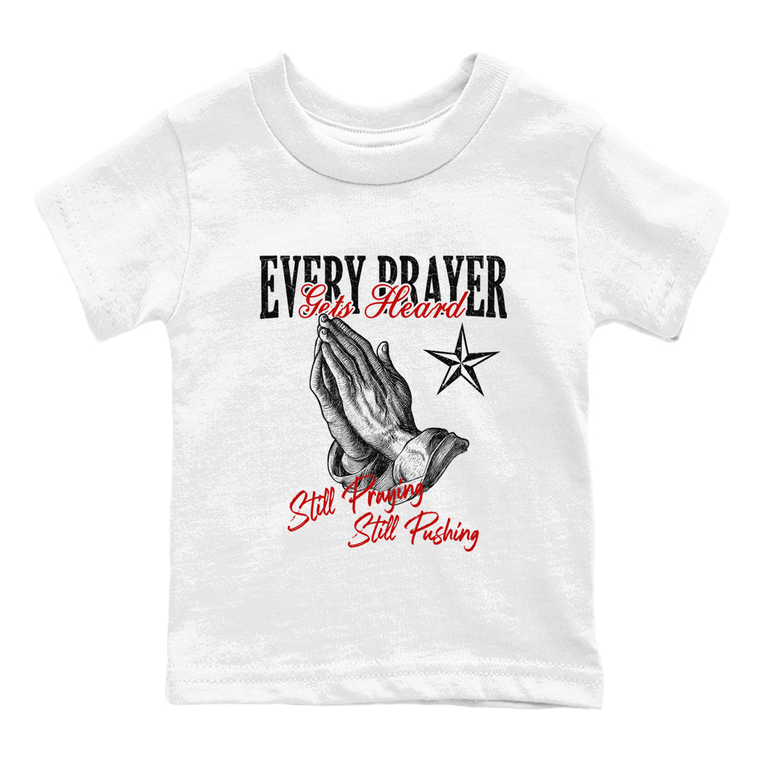 Air Jordan 11 Low Bred sneaker match tee Every Prayer Gets Heard sneaker match tees Air Jordan 11 Bred best t-shirts to match jordans SNRT Sneaker Tees Youth Baby White 2 tee