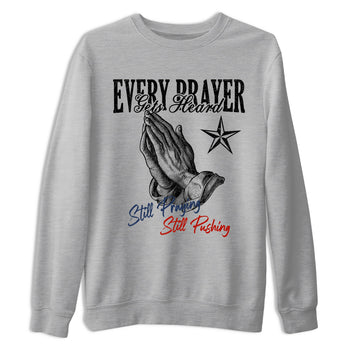 Sneaker match tees – Sneaker Tees To Match Air Jordan 11 Rare Air Shoes – Every Prayer Gets Heard Tee Heather Grey 2