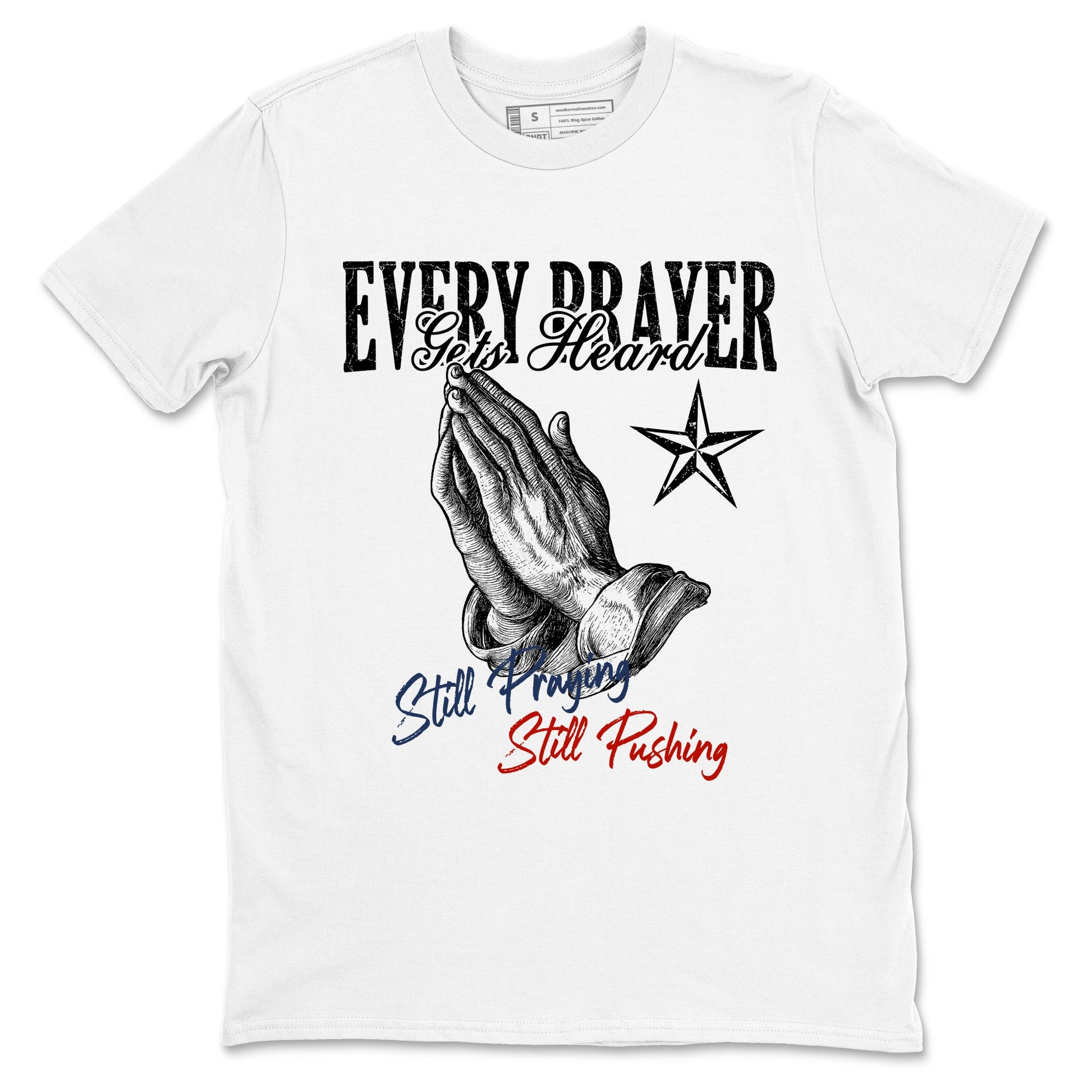 Sneaker match tees – Sneaker Tees To Match Air Jordan 11 Rare Air Shoes – Every Prayer Gets Heard Tee White 2