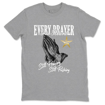 Sneaker match tees – Sneaker Tees To Match Air Jordan 12 Taxi Shoes – Every Prayer Gets Heard Tee Heather Grey 2