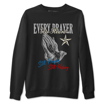 Every Prayer Gets Heard sneaker match t-shirt styled to complete your fit with the Air Jordan 3 Rare Air sneakers, shown in Black 2.