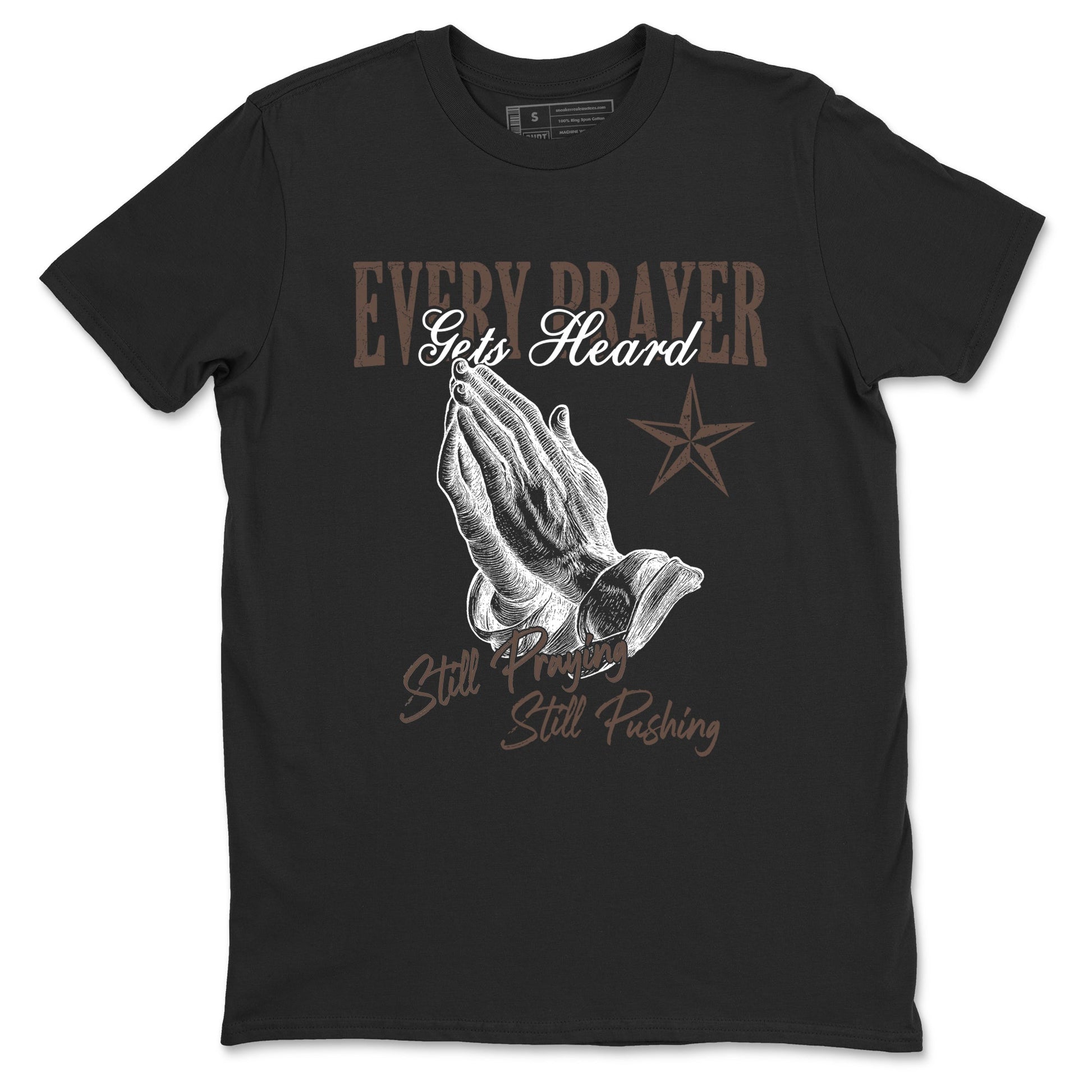 Sneaker match tees – Sneaker Tees To Match Air Jordan 4 Cave Stone Shoes – Every Prayer Gets Heard Tee Black 2