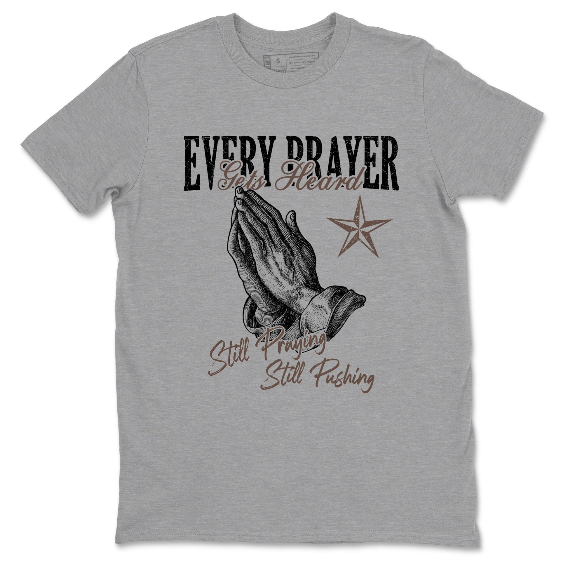 Sneaker match tees – Sneaker Tees To Match Air Jordan 4 Cave Stone Shoes – Every Prayer Gets Heard Tee Heather Grey 2