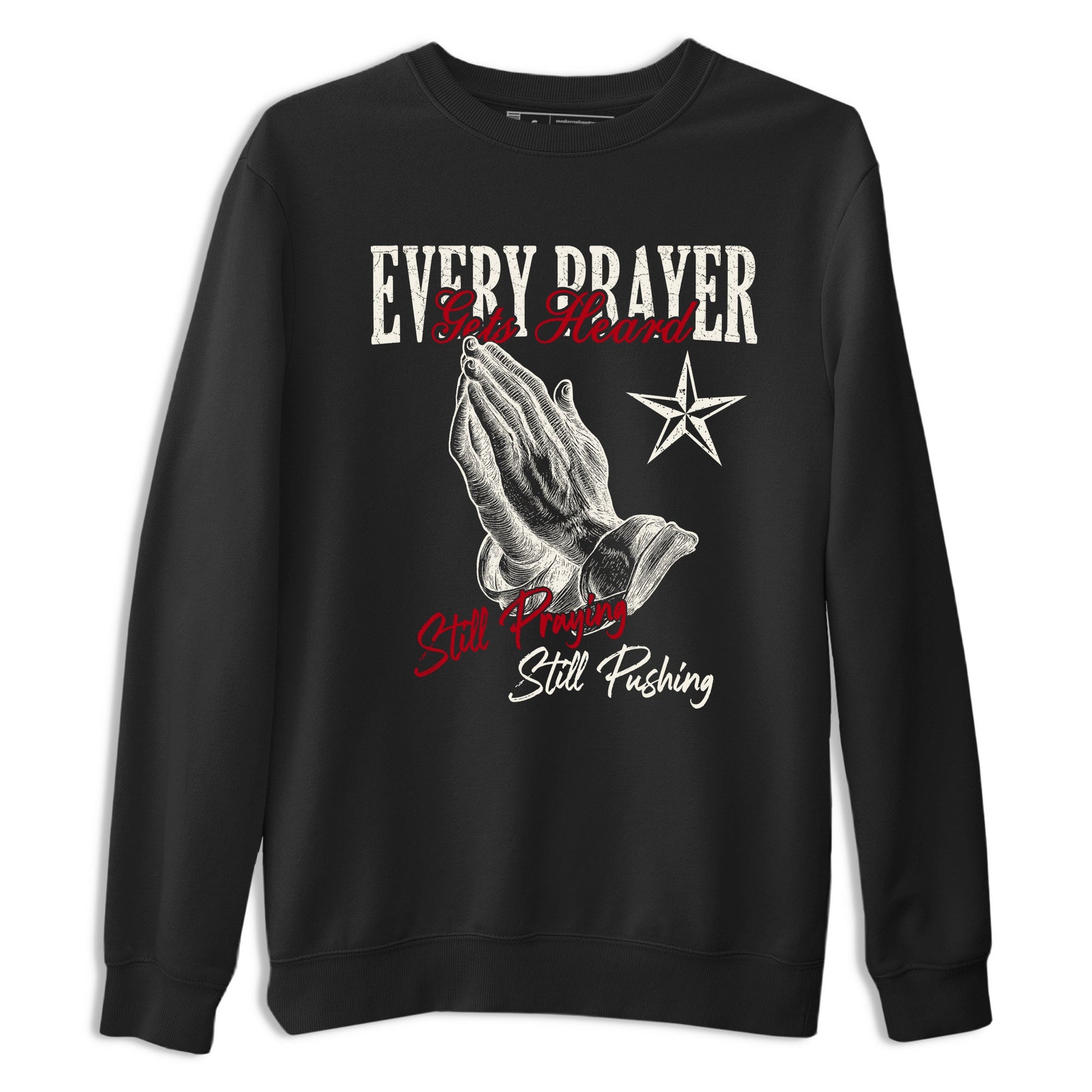Sneaker match tees – Sneaker Tees To Match Air Jordan 4 Flight Club Shoes – Every Prayer Gets Heard Tee Black 2