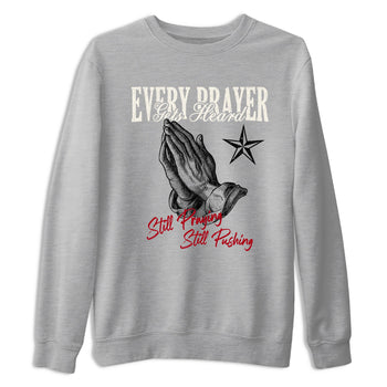 Sneaker match tees – Sneaker Tees To Match Air Jordan 4 Flight Club Shoes – Every Prayer Gets Heard Tee Heather Grey 2