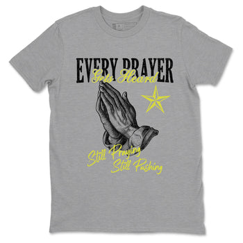 Every Prayer Gets Heard sneaker match t-shirt styled to complete your fit with the Air Max 90 Cyber sneakers, shown in Heather Grey 2.