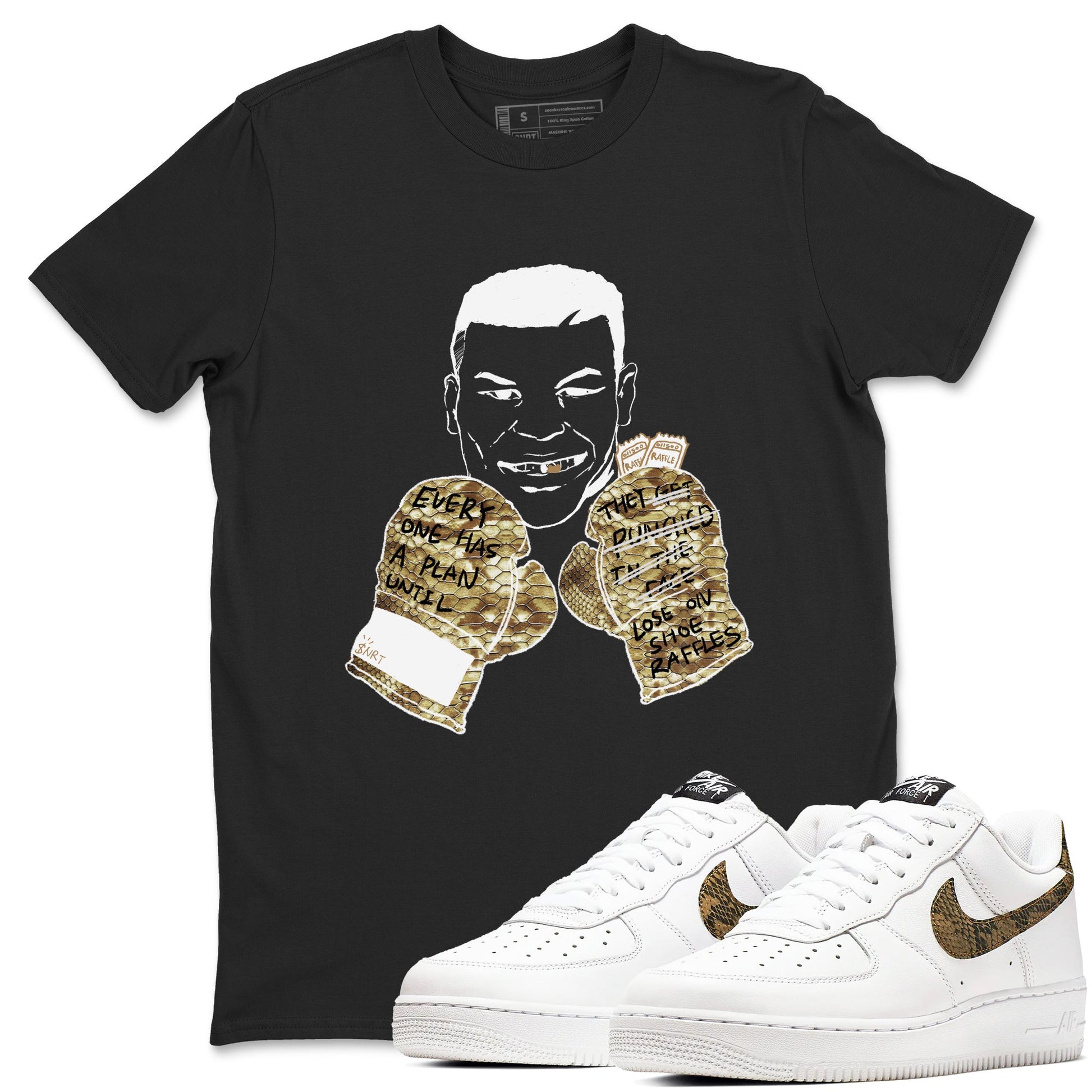Air Force 1 Ivory Snake shirt to match jordans Everyone Has A Plan sneaker tees Air Force 1 Ivory Snake SNRT Sneaker Release Tees unisex cotton Black 1 crew neck shirt