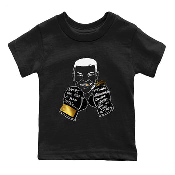 1s Black Metallic Gold shirts to match jordans Everyone Has A Plan sneaker match tees Jordan 1 High OG Black and Gold SNRT Sneaker Tees streetwear brand Baby and Youth Black 2 cotton tee