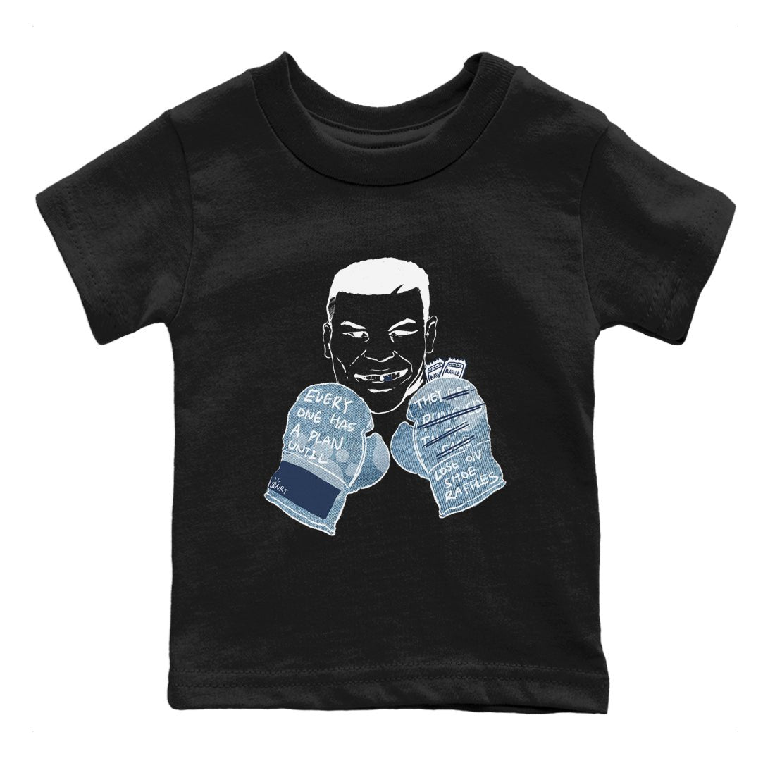 1s Denim shirts to match jordans Everyone Has A Plan sneaker match tees Air Jordan 1 Denim SNRT Sneaker Tees streetwear brand Baby and Youth Black 2 cotton tee