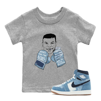 1s Denim shirts to match jordans Everyone Has A Plan sneaker match tees Air Jordan 1 Denim SNRT Sneaker Tees streetwear brand Baby and Youth Heather Grey 1 cotton tee