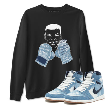 1s Denim shirts to match jordans Everyone Has A Plan sneaker match tees Air Jordan 1 Denim SNRT Sneaker Tees streetwear brand Black 1 unisex cotton tee